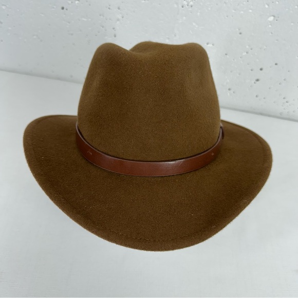 Brixton Size Large 7 1/2 Messer Brown Wool Felt Fedora Hat - Picture 2 of 16